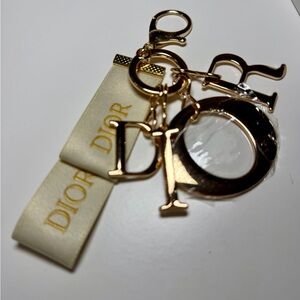 Dior Gold Letter Charm Keychain